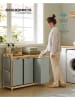 Songmics Kosz w kolorze jasnoszaro-jasnobrązowym na pranie - 94 x 78 x 33 cm