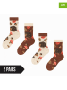 Dedoles 2-delige set: sokken crème/bruin