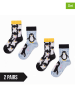 Dedoles 2er-Set: Socken in Schwarz/ Hellblau