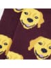 Happy Socks Socken "Dog" in Pflaume/ Hellgelb