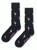 Happy Socks Skarpety "Famingo" w kolorze czarno-jasnoróżowym