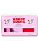 Happy Socks 3-delige set: sokken "Flower" lichtroze/rood