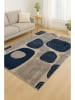 Mioli Laagpolig tapijt donkerblauw/crème