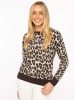 Zwillingsherz Pullover "Leo" in Beige/ Braun