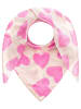 Zwillingsherz Kaschmir-Dreieckstuch in Beige/ Pink - (L)175 x (B)120 cm