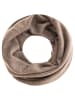 Zwillingsherz Kaschmir-Loop-Schal in Beige/ Grau