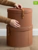 BigsoBox 2-delige set: ronde boxen "Rut" bruin