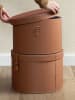BigsoBox 2-delige set: ronde boxen "Rut" bruin