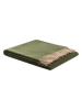 Lanerossi Wełniany koc "Ulisse" w kolorze ciemnozielonym - 180 x 130 cm