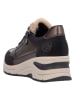 rieker Keilsneakers in Schwarz/ Hellbraun