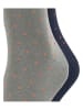 ESPRIT 2-delige set: sokken "Fine Dot" donkerblauw/grijs