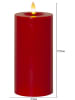 STAR Trading LED-Wachskerze "Flamme Flow" in Rot - (H)17 cm