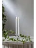 STAR Trading 2-delige set: ledkaarsen "Flamme Stripe" wit - (H)25 cm