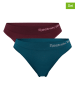 Reebok 2er-Set: Slips "Raina" in Bordeaux/ Petrol