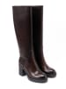 British Passport Leder-Stiefel in Braun