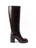 British Passport Leder-Stiefel in Braun