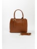 Lia Biassoni Leder-Henkeltasche in Hellbraun - (B)33 x (H)25 x (T)11 cm
