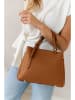 Lia Biassoni Leder-Henkeltasche in Hellbraun - (B)28 x (H)21 x (T)15 cm