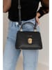 Lia Biassoni Leder-Henkeltasche in Schwarz - (B)23 x (H)16 x (T)12 cm