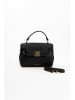 Lia Biassoni Leder-Henkeltasche in Schwarz - (B)30 x (H)22 x (T)10 cm