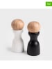 Homla 2-delige set: zout- en peperstrooier "Newgrind" zwart/wit - (H)15,5 cm