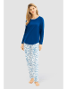 Rösch Pyjama in Blau/ Weiß
