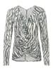 SAINT TROPEZ Bluse in Grau/ Creme