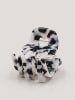 Eulenschnitt Haarspange "Herz Panda" in Schwarz/ Weiß - (B)3,5 x (H)4 x (T)4,5 cm