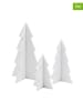 Eulenschnitt 3er Set: Dekofiguren "Tannenbäume" in Weiß