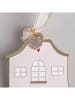 Eulenschnitt Baumschmuck "Haus" in Rosa - (B)5 x (H)9,5 cm