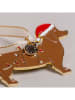 Eulenschnitt Baumschmuck "Weihnachtsdackel" in Hellbraun - (B)8 x (H)5 cm