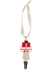 Eulenschnitt Baumschmuck "Weihnachtsmädchen" in Rot/ Beige - (B)3,9 x (H)10,5 cm