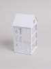 Eulenschnitt Windlicht "Haus" in Weiß - (B)11,5 x (H)20 x (T)11,5 cm