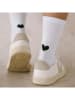 Eulenschnitt Socken "Herz" in Weiß