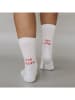 Eulenschnitt Socken "Der Boden ist Lava" in Weiß