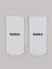 Eulenschnitt Socken "Mama" in Weiß