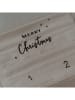 Eulenschnitt Adventskalender "Merry Christmas" in Weiß - (L)180 x (B)30 cm
