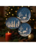 Villa d´Este 6er-Set: Speiseteller ''Winter Village'' in Blau - Ø 26,5 cm