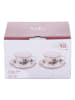 Villa d´Este 2-delige set: mokken met schotels "Vintage Xmas" crème/groen/rood - 380 ml