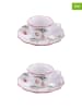 Villa d´Este 2er-Set: Kaffeetassen ''Rametto'' in Weiß/ Grün/ Rot - 100 ml
