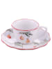 Villa d´Este 2er-Set: Kaffeetassen ''Rametto'' in Weiß/ Grün/ Rot - 100 ml