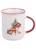 Villa d´Este 2er-Set: Jumbotassen ''Winter Village'' in Weiß/ Rot - 360 ml