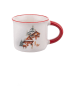 Villa d´Este 6er-Set: Kaffeetassen ''Winter Village'' in Weiß/ Rot - 90 ml