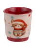 Villa d´Este 4-delige set: koffiebekers "Merry Miao" beige/rood - 100 ml