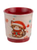 Villa d´Este 4-delige set: koffiebekers "Merry Miao" beige/rood - 100 ml