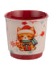 Villa d´Este 4er-Set: Kaffeebecher ''Merry Miao'' in Beige/ Rot - 100 ml