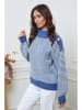 So Cachemire Trui "Calinia" blauw/wit