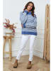 So Cachemire Trui "Calinia" blauw/wit