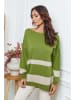 So Cachemire Trui "Ellev" groen/beige