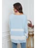 So Cachemire Trui "Ellev" lichtblauw/wit